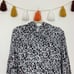 Sundry Draped Gray Leopard Print Hoodie Small