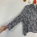 Sundry Draped Gray Leopard Print Hoodie Small