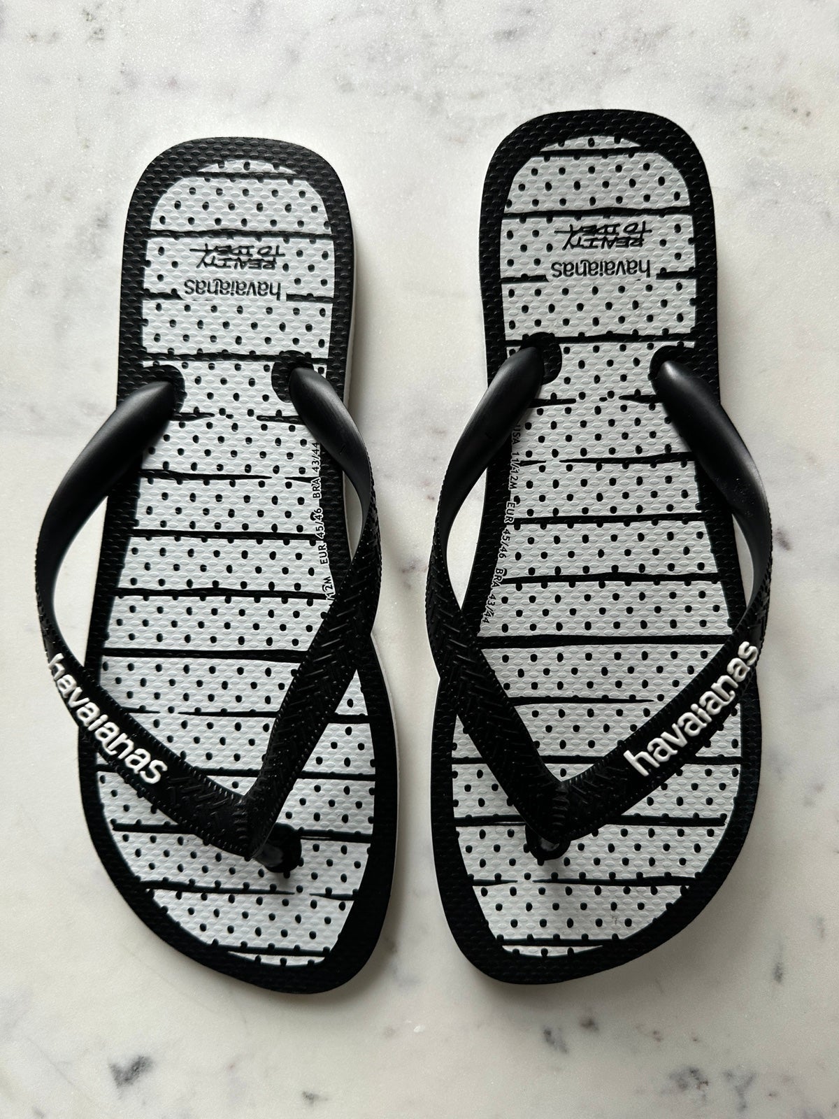 Joshua Vides x Havaianas Reality to Idea Mens Black/White Flip Flops 11-11.5