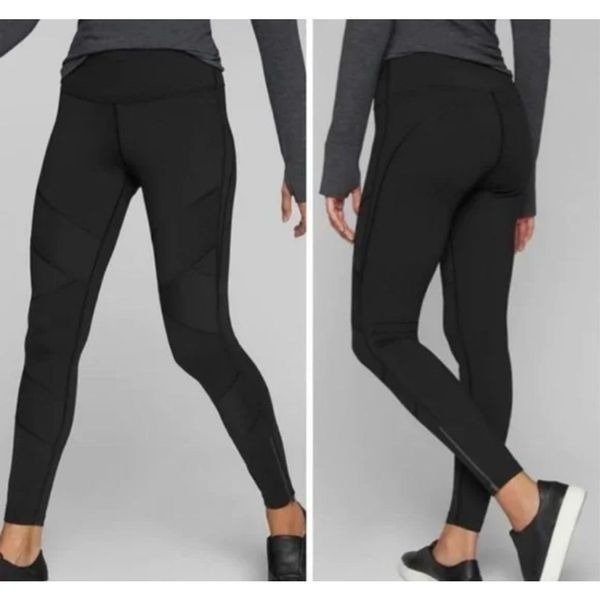 Athleta Sophia black moto zipper ankle leggings xxs