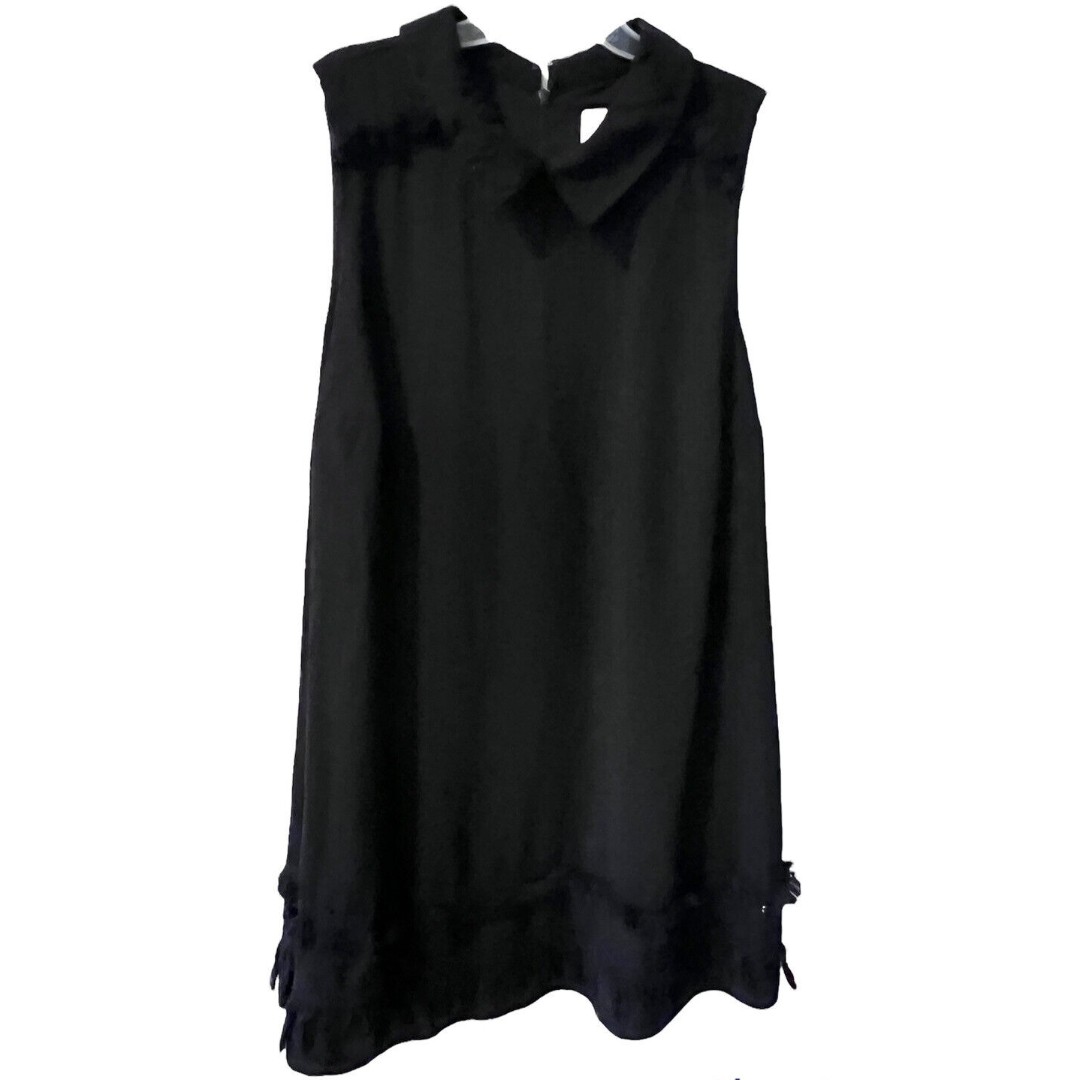 Modcloth Myrtlewood Dress Womens Plus 1X Black modest dark romantic ruffle Glam