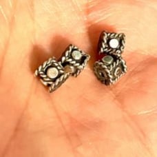 Lot of six Sterling Bali beads. Sv15