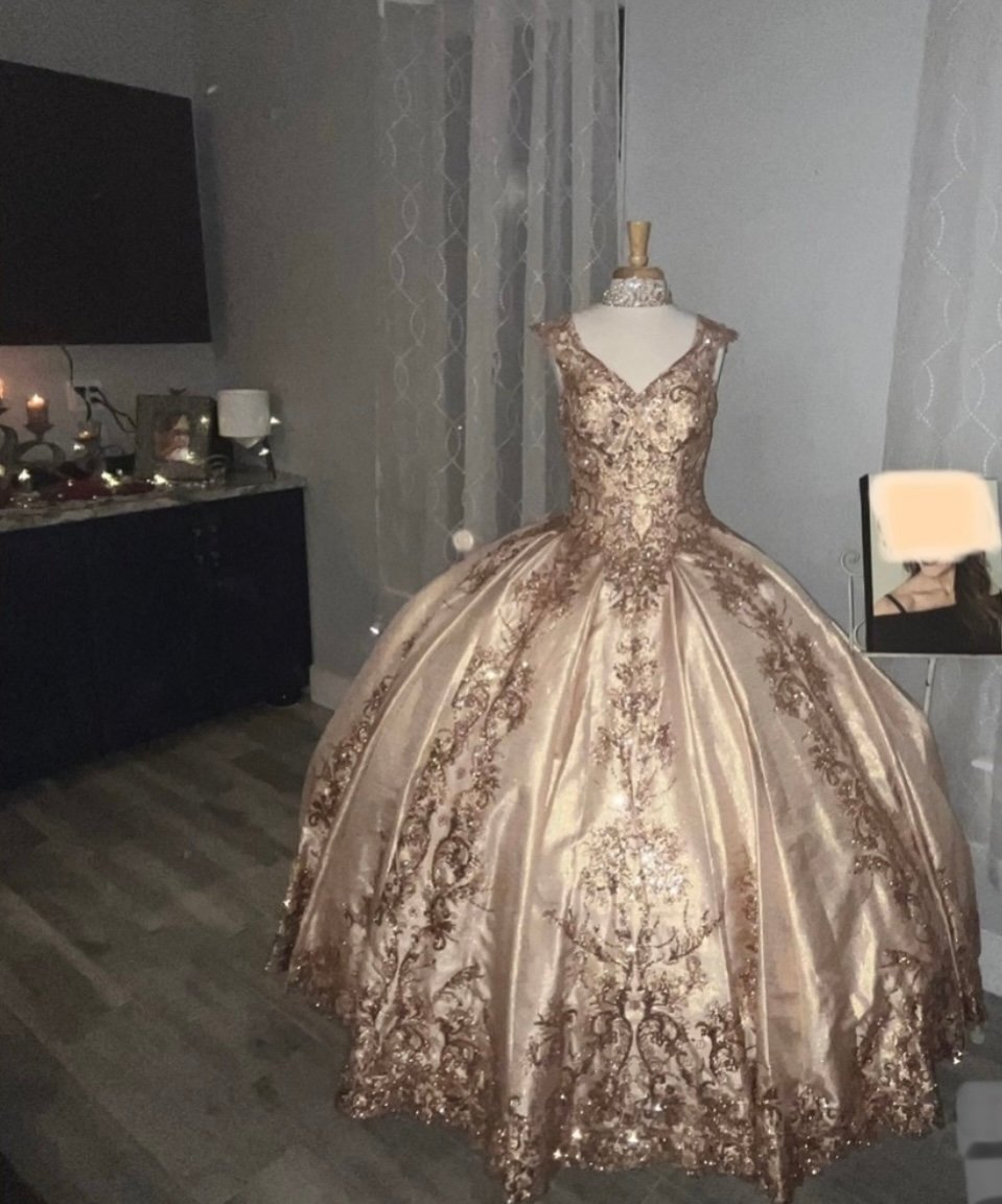Valencia Ballgown / Quinceañera Dress: Rose Gold