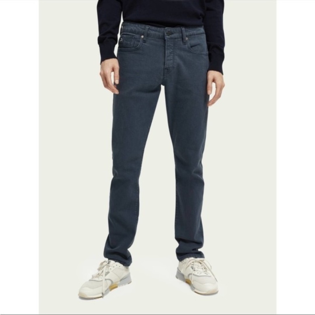 Scotch & Soda Mens Ralston Regular Slim Fit Gray Jeans Button Fly Sz 32x32