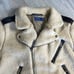 POLO RALPH LAUREN Sherpa Fleece Moto Jacket Leather Trim Women’s Size Small