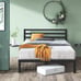 ZINUS Mia Metal Platform Bed Frame with Headboard, Wood Slat Support, Queen