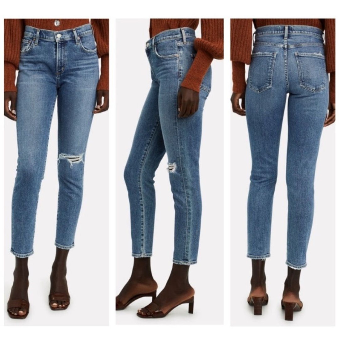 AGOLDE Nico High Rise Slim Shorline Distressed Crop Jeans, style A093C-1256, 27