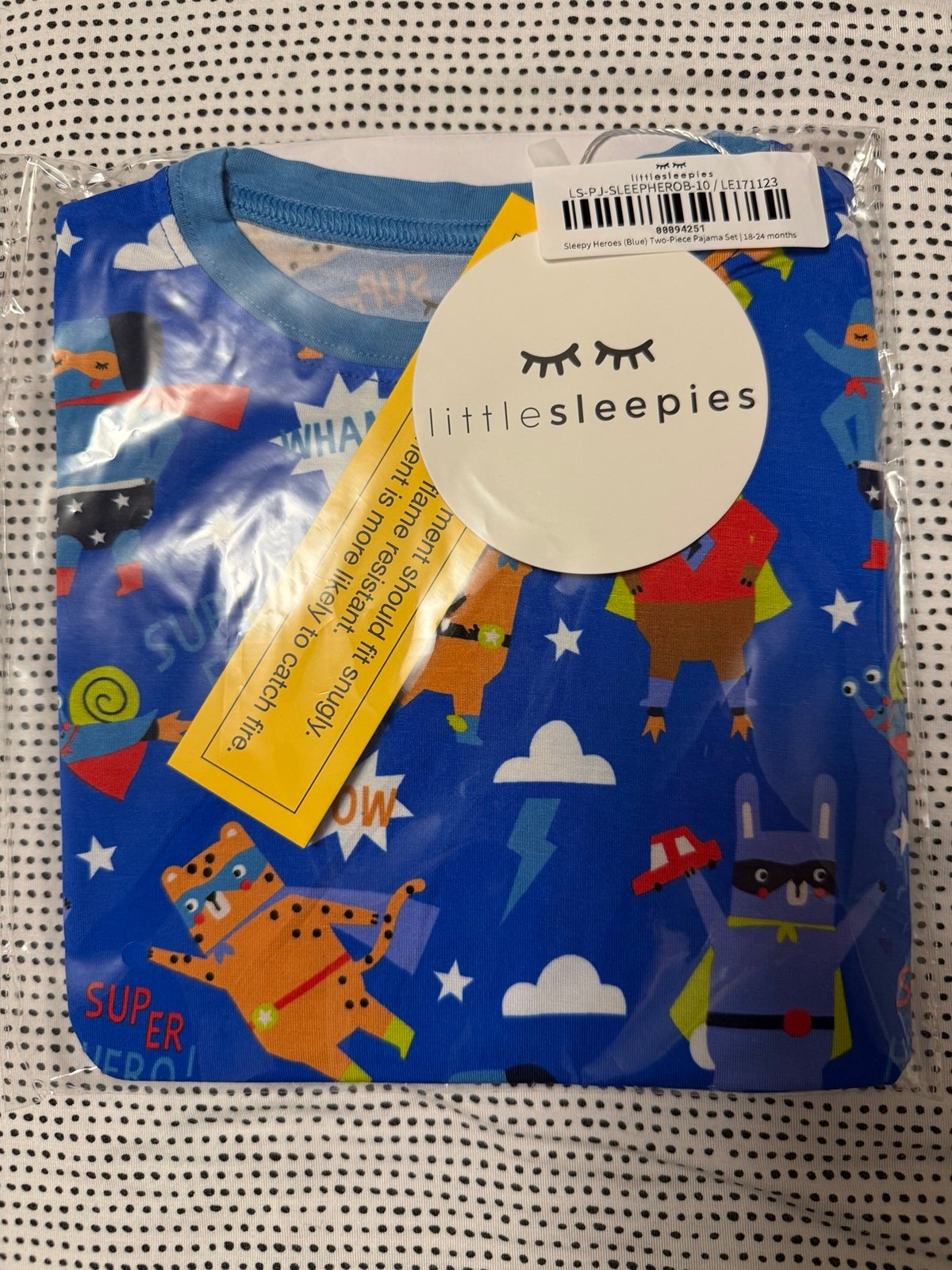 Little Sleepies Blue Sleepy Heroes 2pc Pjs LS/pants 18-24 NIB