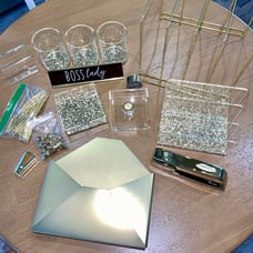 NEW Gold Desk Office Supplies - 15 Different Pieces