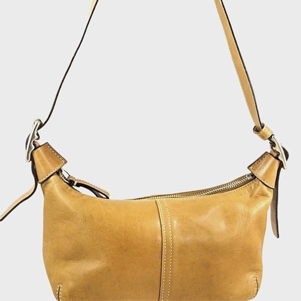 Vintage Coach Demi Legacy Hobo Handbag in Camel Leather #9564