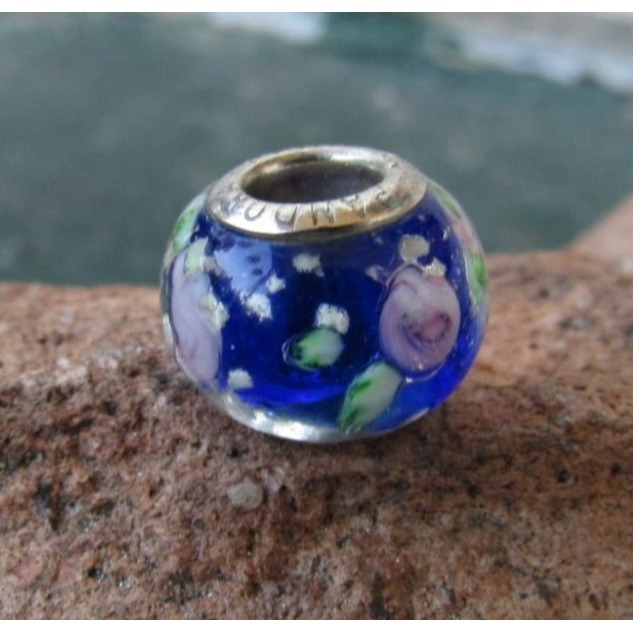 Pandora 925 Sterling Silver Murano Lamp work Bead charm