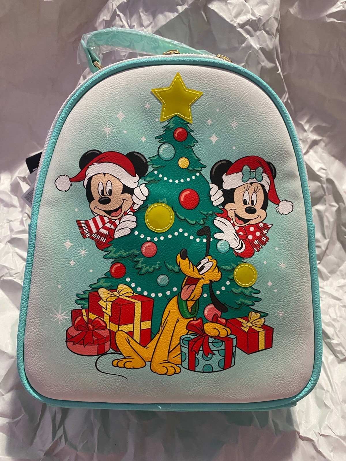 Disney Mickey and Friends Christmas Tree Light Up Loungefly Mini Backpack
