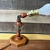 Vintage Wooden Lamp With Hinge In Middle