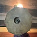 Vintage Wooden Lamp With Hinge In Middle