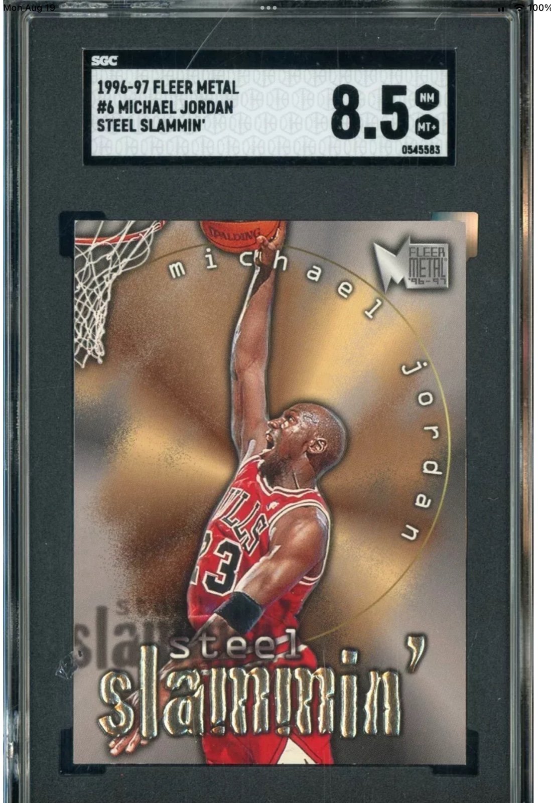 1996-97 Fleer Metal Steel Slammin' #6 Michael Jorda SGC 8.5 HOT!!