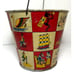 VTG 1930s REY Tin Litho Sand Pail & Shovel Cartoons Artist SLA Vigo 2 Piece Set