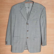 Canali Super 120's 100% pure wool men's blazer jacket size 48 R gray Holt Renfew