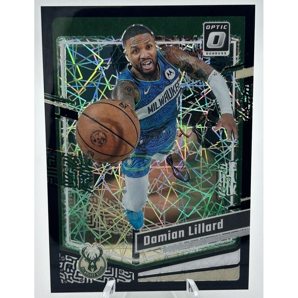 2023-24 Panini Donruss Optic Black Velocity Prizm 08/39 Damian Lillard #4