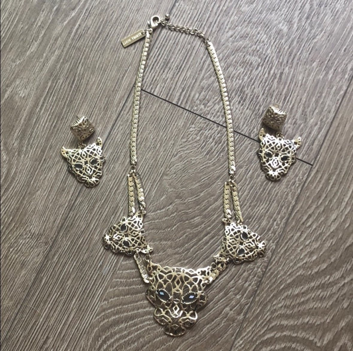 Rare Vintage Kendra Scott Alexandria Panther Necklace and Earrings