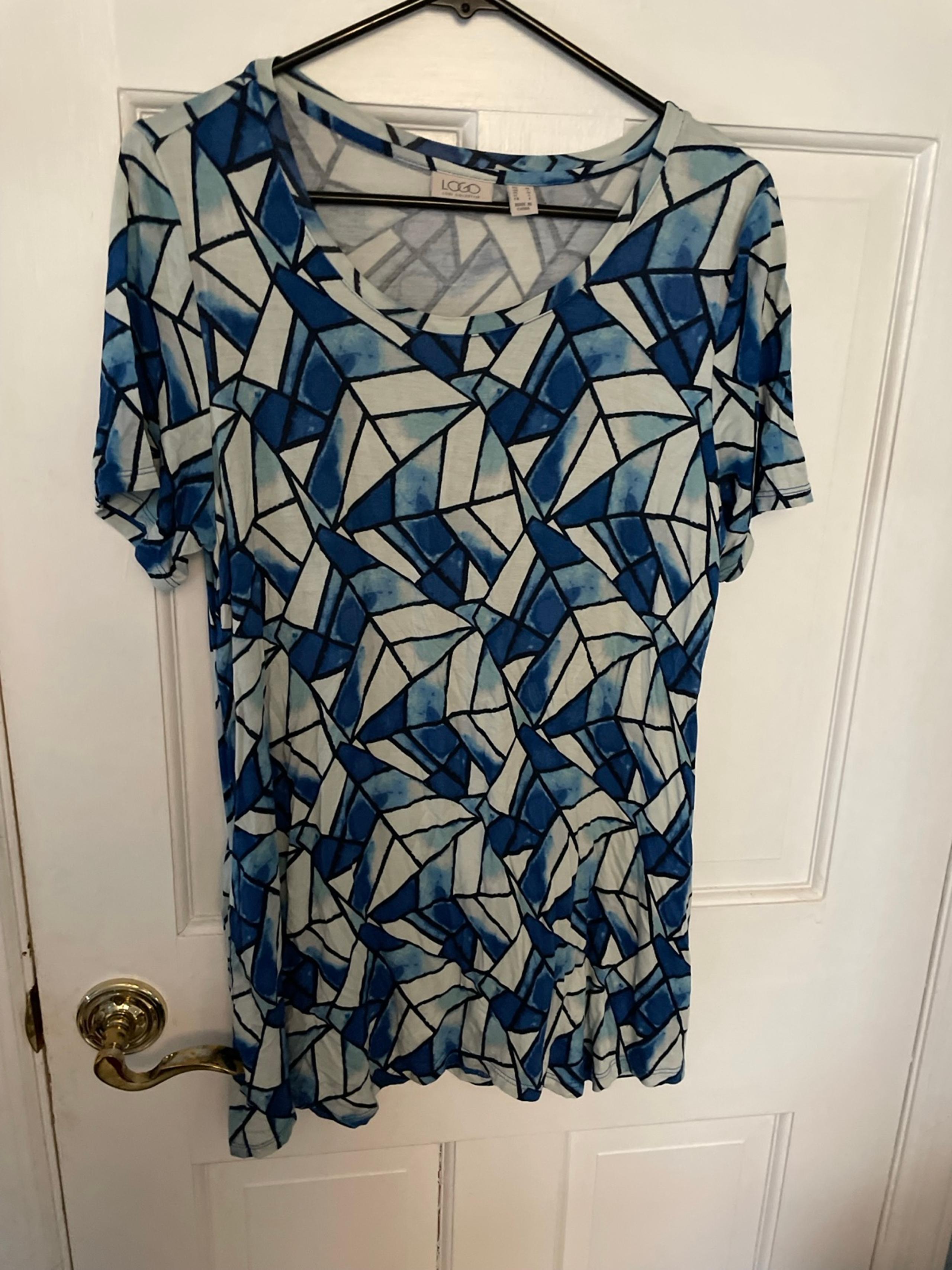 Logo by Lori Goldstein Blue Geometric Women's tshirt
