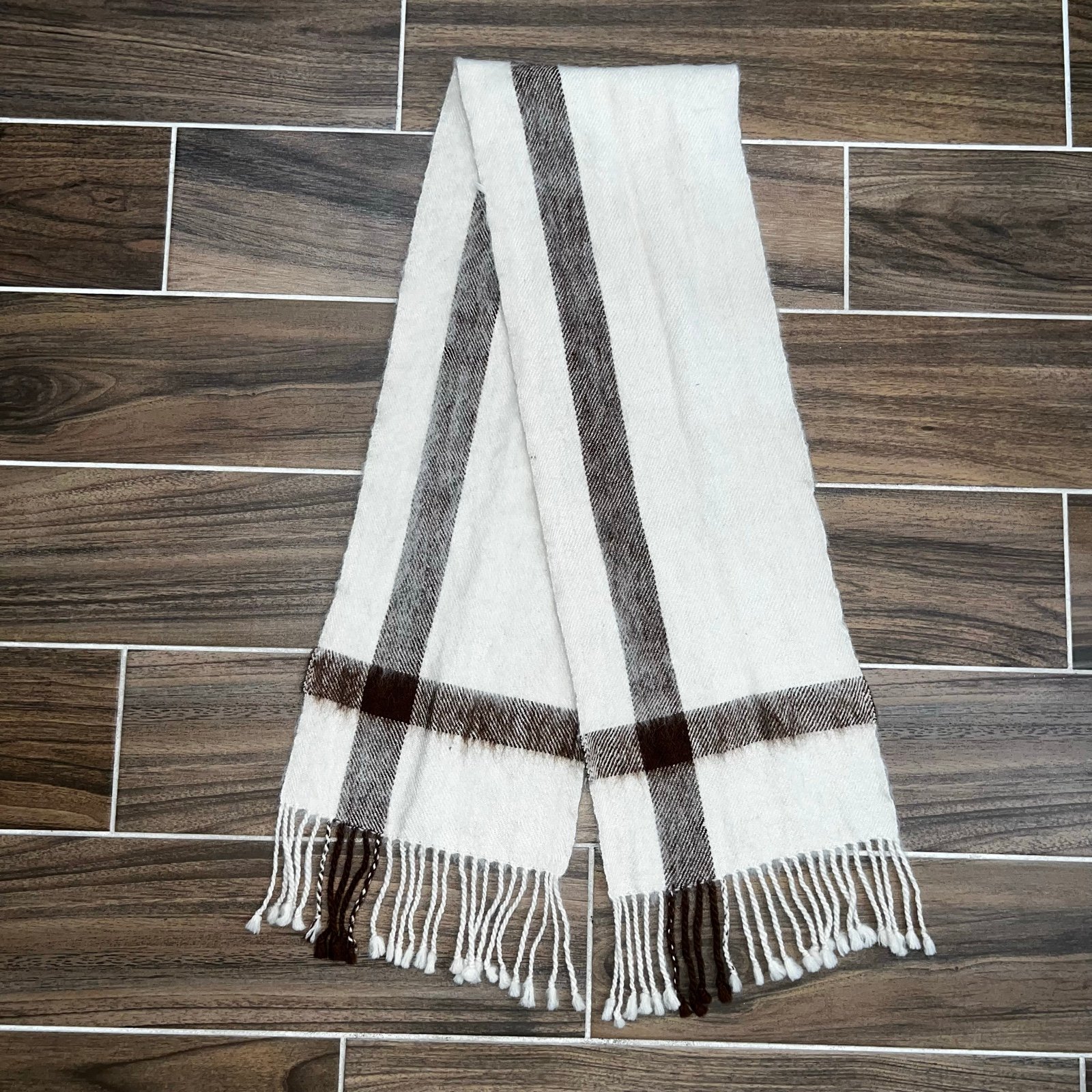 Vintage FOTRAMA 100% Alpaca Wool Long Scarf Made in Bolivia