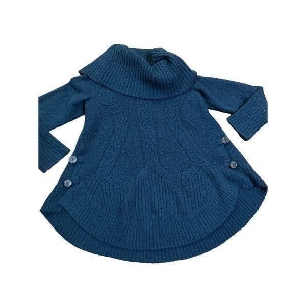 Anthropologie Angel Of The North Cowl Neck teal Sweater size small