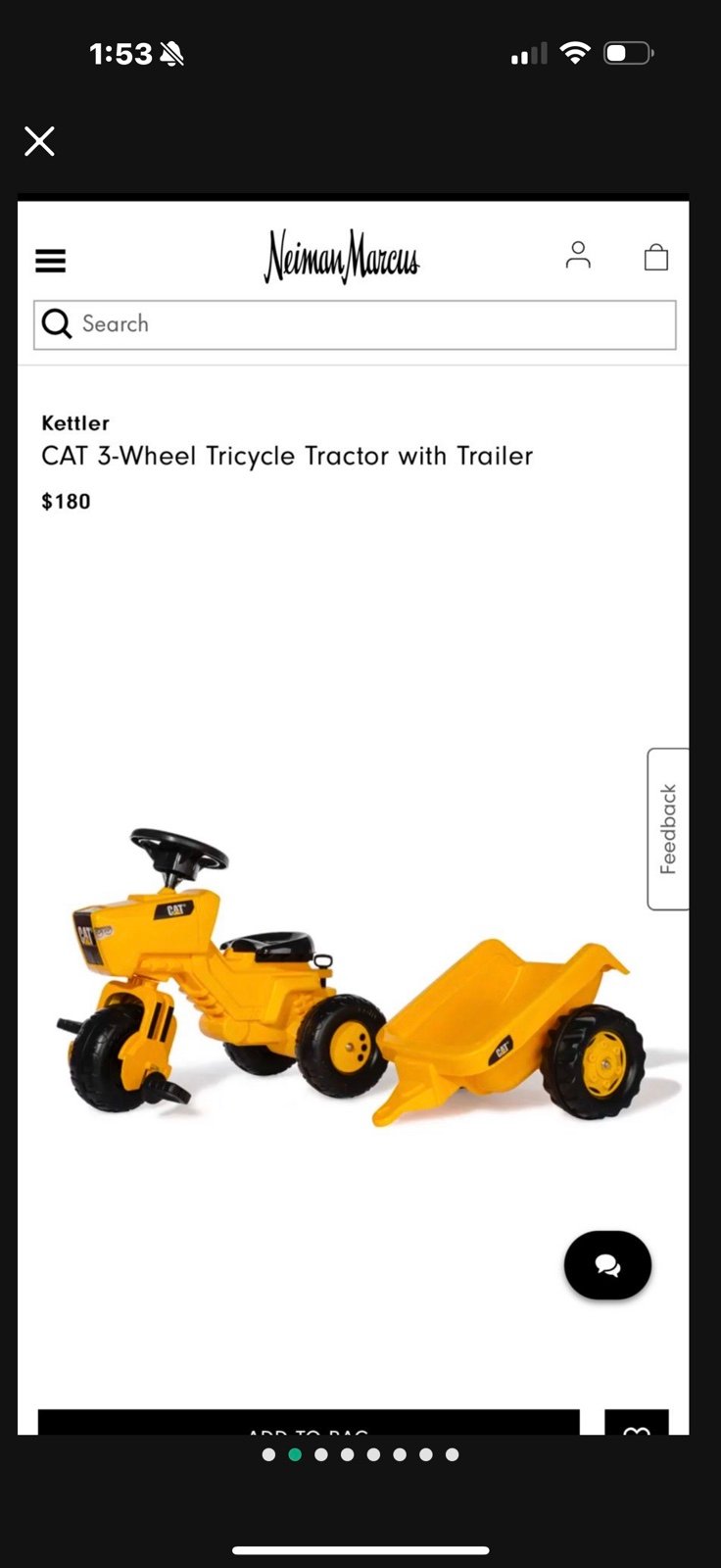 CAT 3 Wheel Tricycle Tractor with Trailer