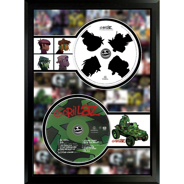 Gorillaz Band Collection Framed CD Poster, Innovative Alternative Music Art
