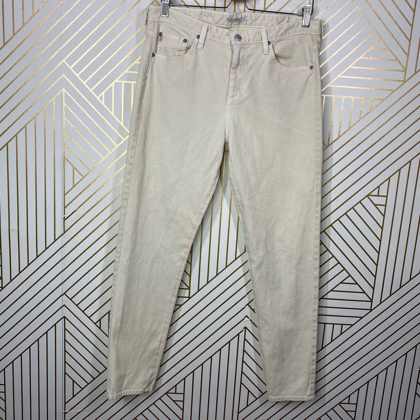 Alexa Chung for AG Skinny Jeans Cream