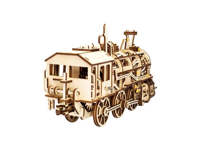 3D Assembled Wooden Puzzle Train Model Kit Wooden DIY Mechanical Toy Model Kit