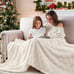 Super Soft Throw Blanket Ivory (50 x70 ) -Checkered