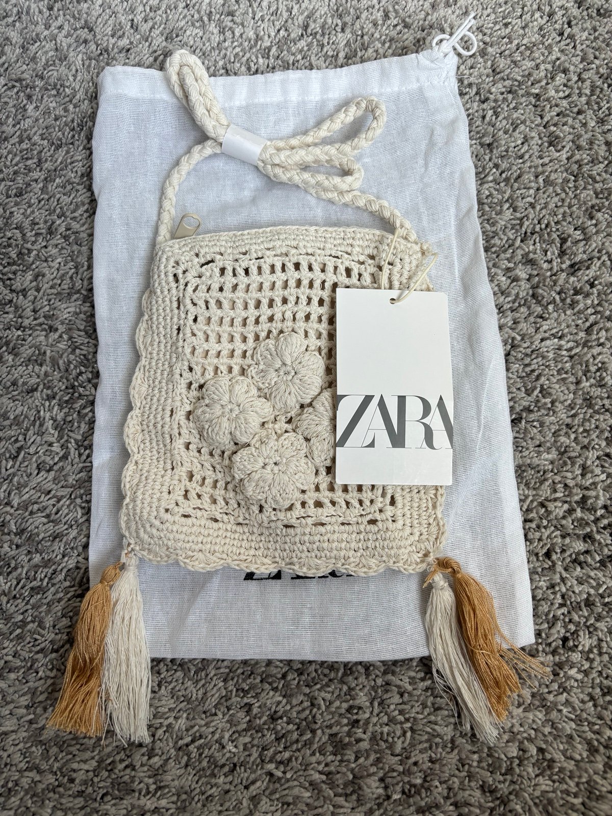 Zara Baby Girl Crochet Purse Crossbody Floral