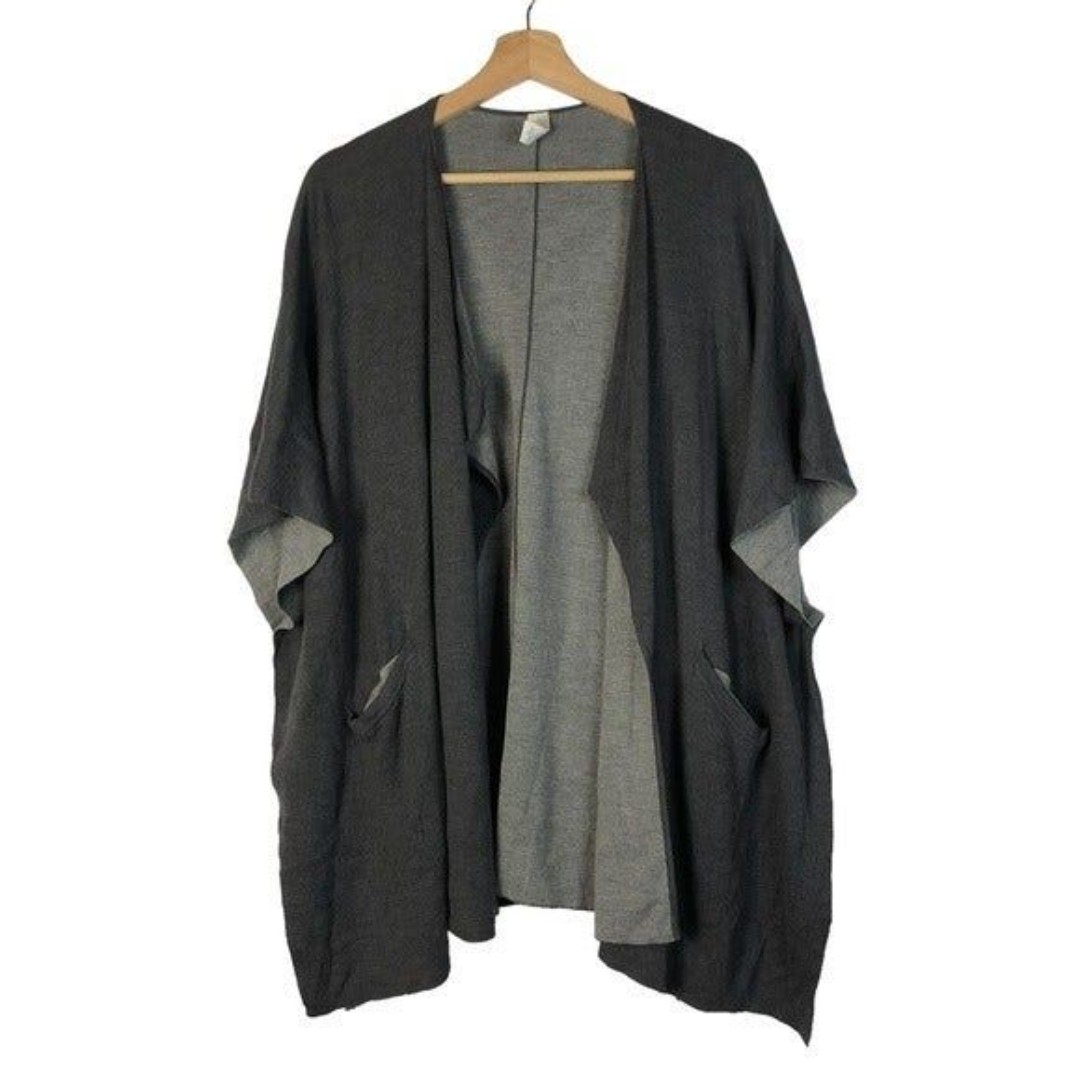 Lululemon After Asana Wrap Gray Reversible Cardigan Sweater OS