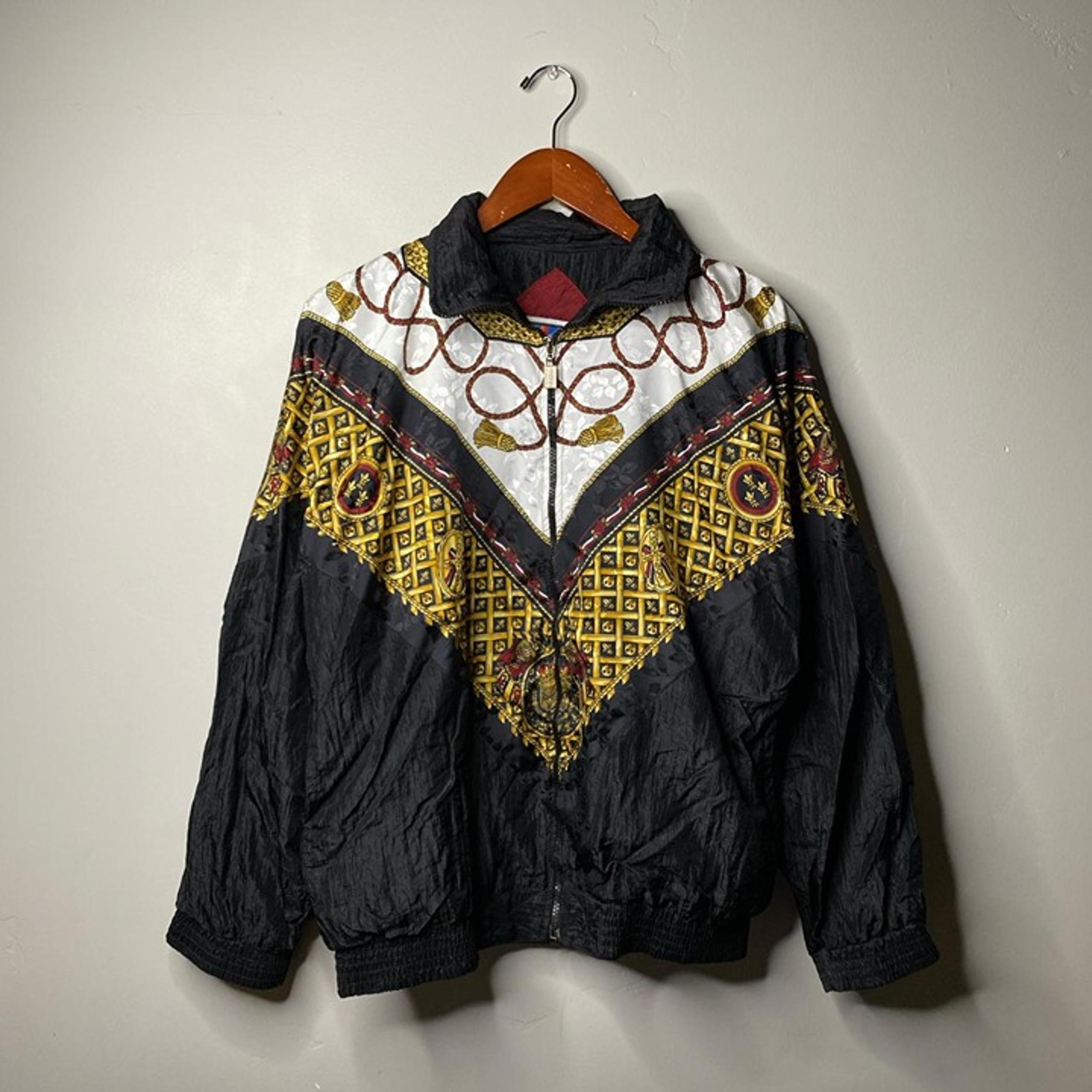 80s vintage black lightweight, track jacket size medium