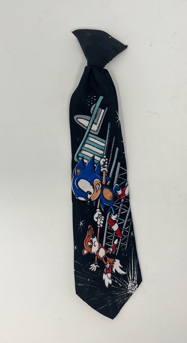 Vintage Sonic the Hedgehog 1994 Sega Made USA Childs Tie Clip-On RARE Collectors