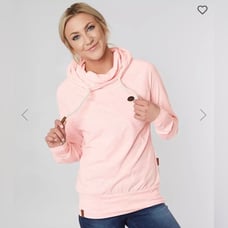 Naketano Pink Mandy Cowl Neck Hoodie Medium