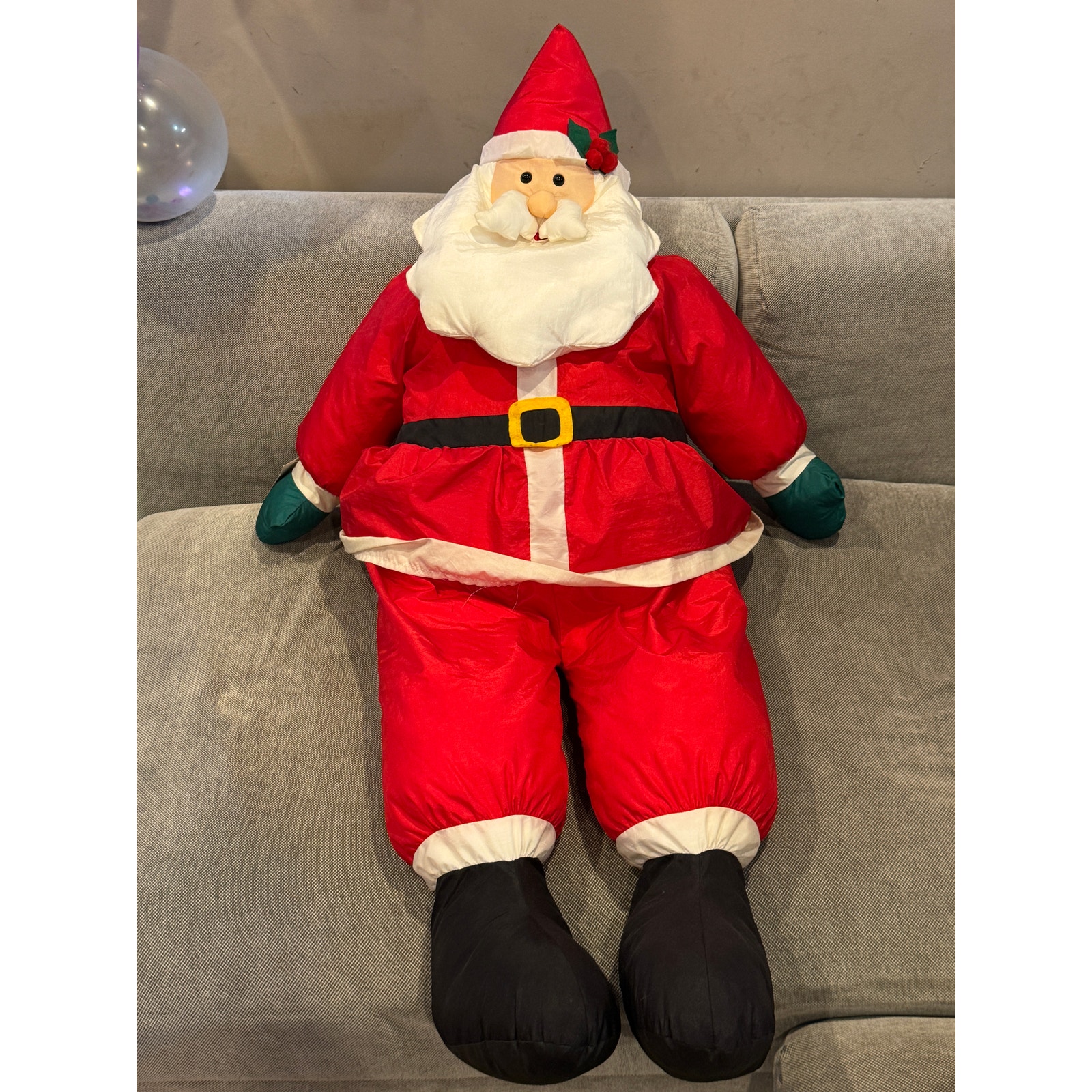 Tag Alongs PBC Vintage HUGE 48 Puffy Santa Claus Plush Toy Doll NWT