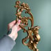 Vtg gold ornate syroco wall sconces
