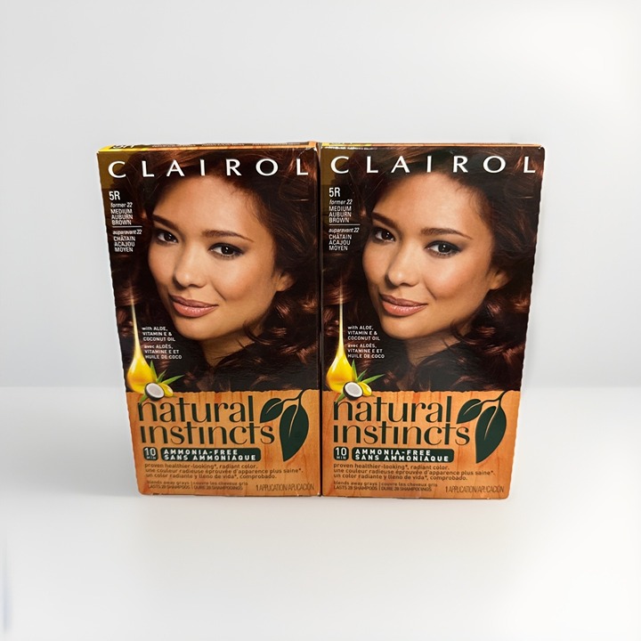 2-Clairol Natural Instincts 5R Former 22 Medium Auburn Cinnaberry Brown Color