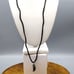 Vintage Raw Labradorite Pendanton Black Silk Cord Necklace, Boho Chic Natural Ge