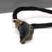 Vintage Raw Labradorite Pendanton Black Silk Cord Necklace, Boho Chic Natural Ge