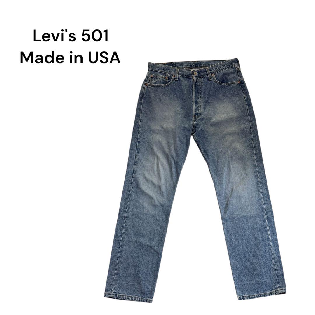 Levi's 501 USA-made button-fly denim pants, size W34 L30.