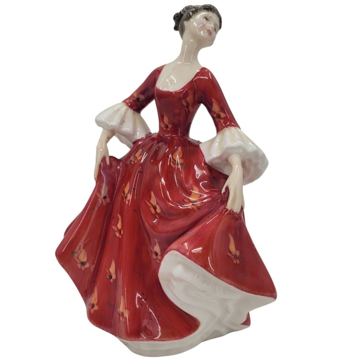 Royal Doulton Lady Stephanie Red Dress Signed Vintage Porcelain Figurine HN 2811