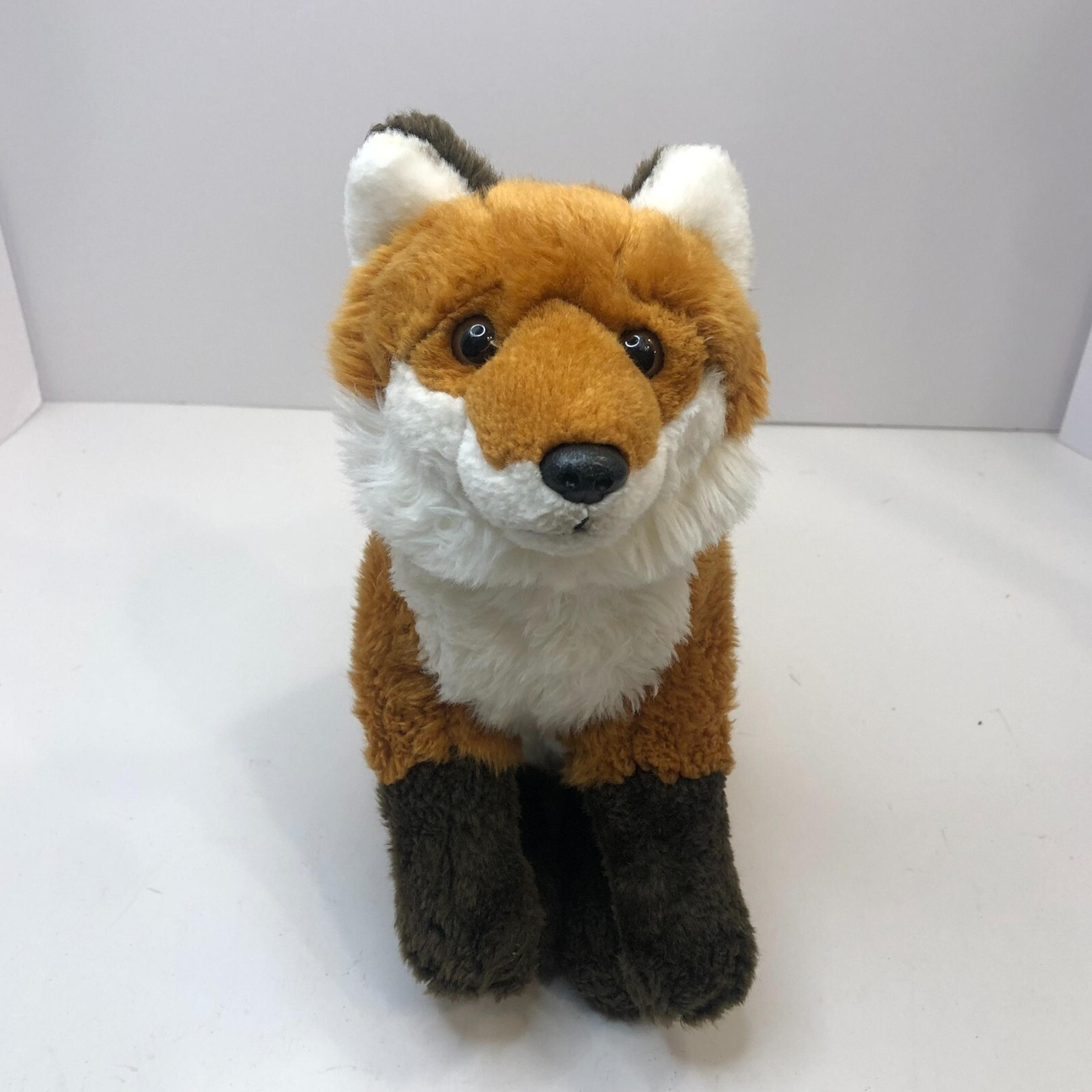 FAO Schwarz Red Fox Plush Sitting Stuffed Animal Soft Toy Realistic 2019 10"