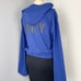Juicy Couture Women's French Terry Glitter Hoodie Blue Size S