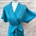 NWOT Nom Teal Cotton Belted Short Sleeve Kimono Cardigan