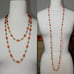 Vintage Amber and Clear Crystals Set with GF Chain Opera Length Necklace