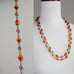 Vintage Amber and Clear Crystals Set with GF Chain Opera Length Necklace