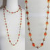 Vintage Amber and Clear Crystals Set with GF Chain Opera Length Necklace