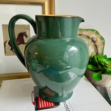 Vintage large Denby Classic green and yellow Pitcher Jug 9